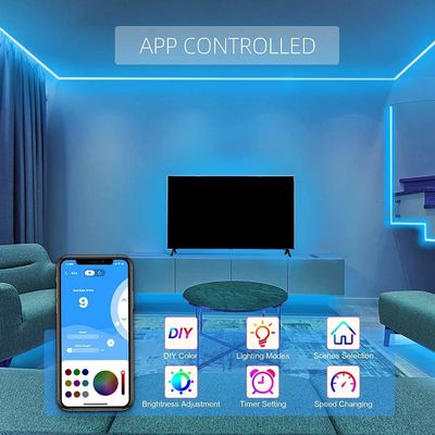 Μουσικής Ip65 APP κατ' οίκον οδηγημένες ελαφριές Rgb 5050 εξαρτήσεις Λουξεμβούργο λουρίδων εύκαμπτες αδιάβροχες