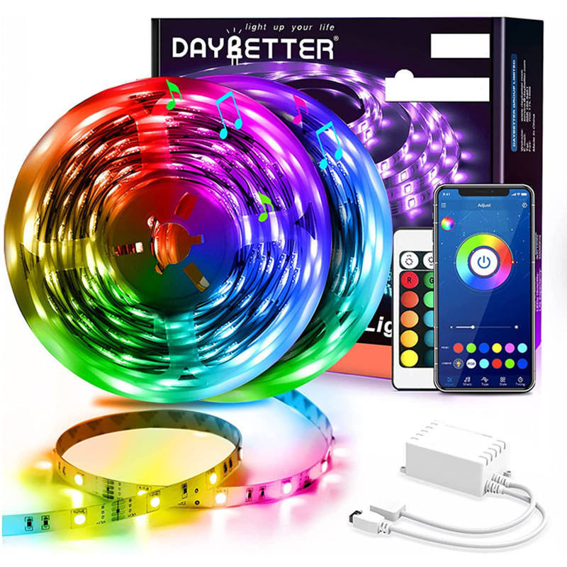 60Leds/M λουρίδα 5050 Rgb έξυπνων οδηγήσεων ανάβουν τον έλεγχο 5m 10m 15m App μακρινό για την κρεβατοκάμαρα